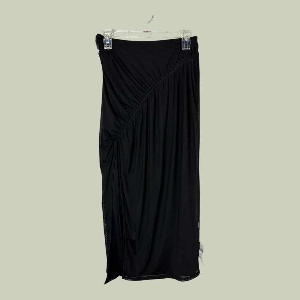 Top Shop Bottom Bathing Skirt Drawstring Slit Cover Up Black US Size 6